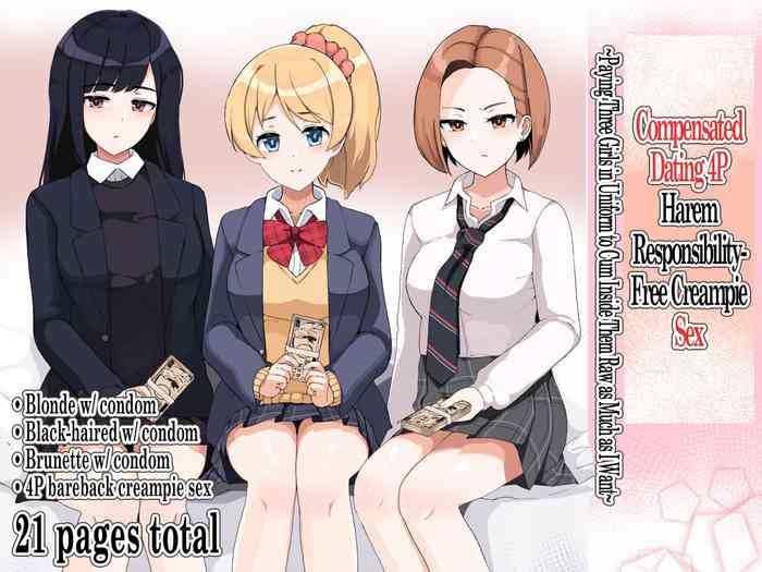 Enkou 4P Harem Musekinin Nakadashi H ~Enjoukousai de Seifuku Shoujo 3-Nin ni Nama de Nakadashi Shimakuru~
