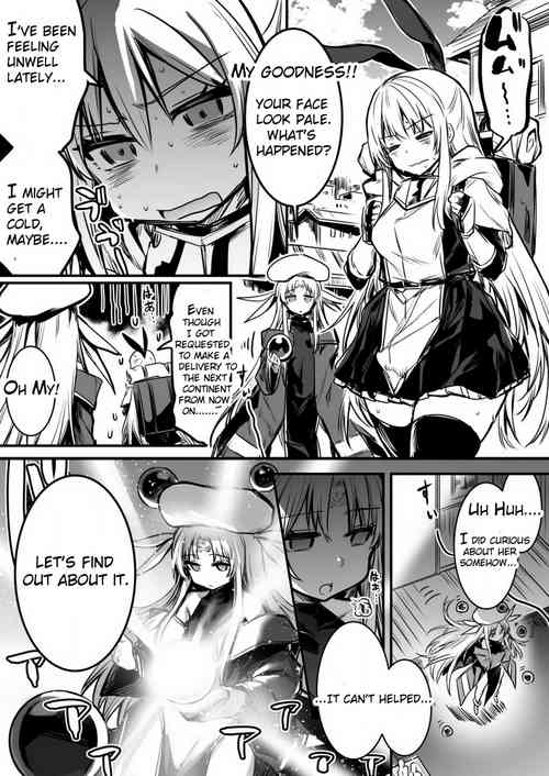 Furtuneteller-chan who worry about Adventure-chan's unusual symptom and take a look at it and Adventure-chan who unknowingly got knock up and  give birth to demi-human child in distant land