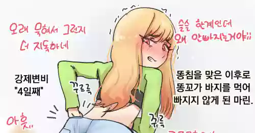 Marin, who hasn't had her pants pulled down since getting kancho | 똥침을 맞고 바지가 빠지지 않게 된 마린