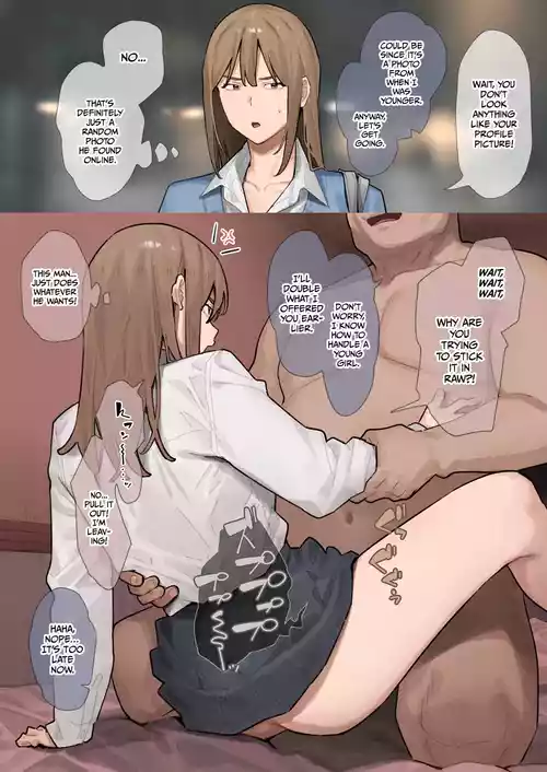 A creepy old man who looks different from his photo shows up and ends up cumming inside a gyaru