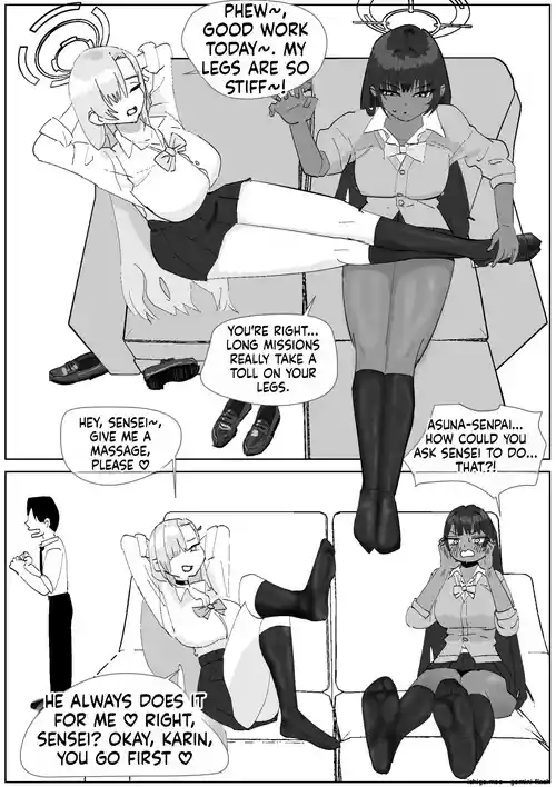 Karin & Asuna: Disposing of Masochistic Trash-Sperm with Super-Stinky Foot Masturbation
